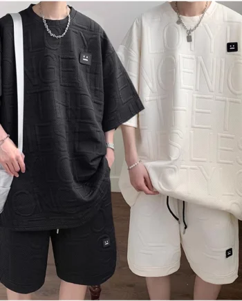 Unisex Tshirt for Men Waffle mens Oversize summer fashion
