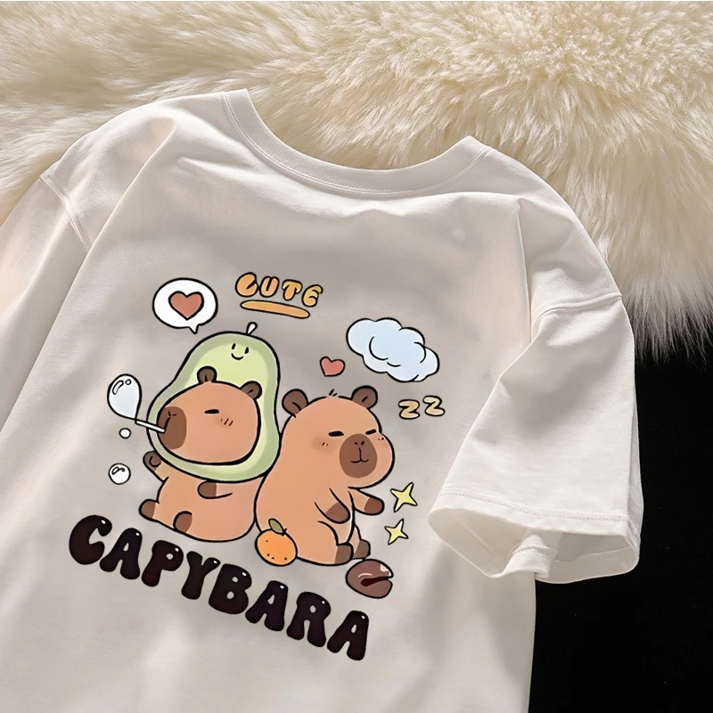 Korean women clothing  Oversized Tshirt cotton  Capibara stylish casual tops