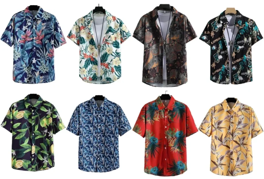 Hawaiian Shirt Mens Casual Floral Pattern Beach Loose Breathable Short Sleeve Unisex