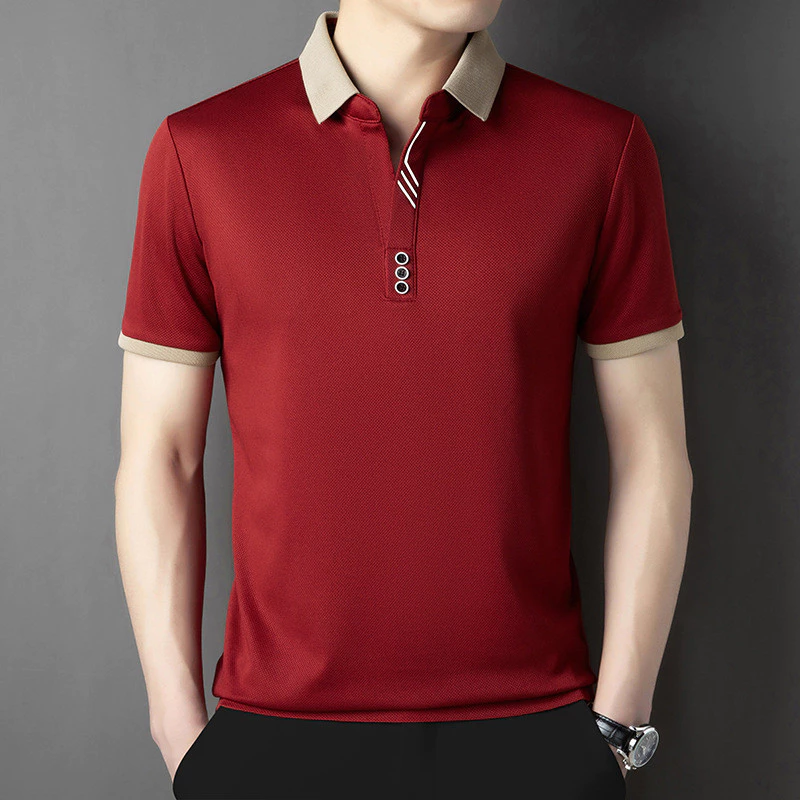 sg-11134201-81zu9-miieko96l0jkcf.webp High End Summer Lapel Short Sleeved Shirt Mens Skin Friendly Breathable Casual Shirt All Match Trendy Top