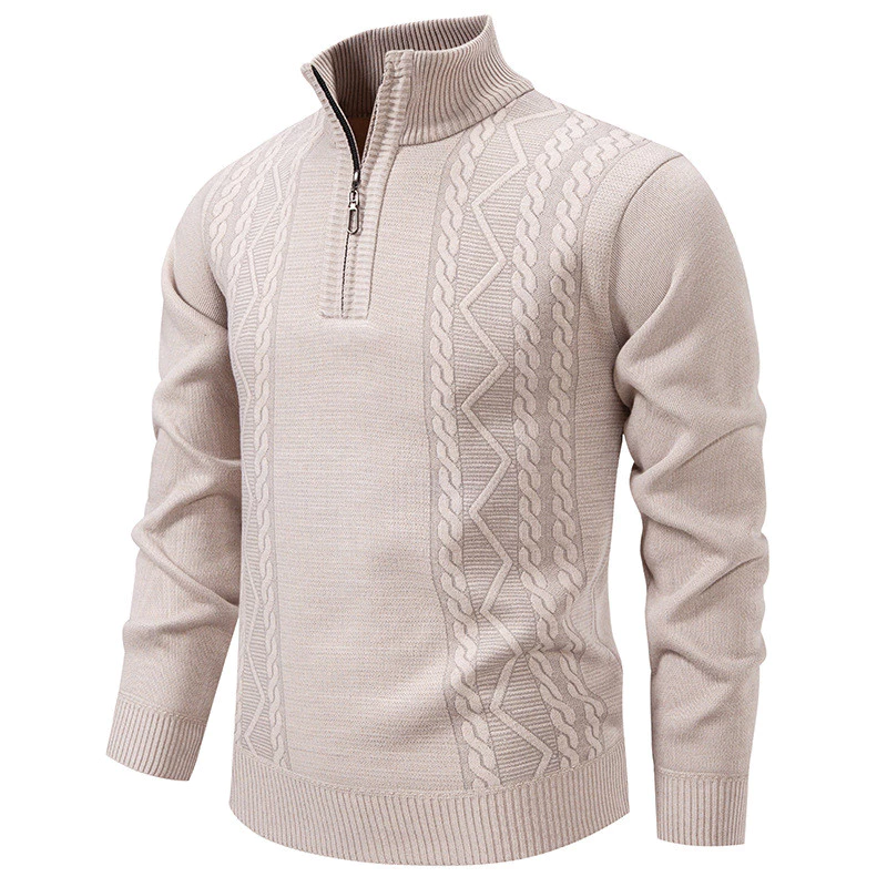 Stand Up Collar Half Zipper Sweater Sweater Men Loose Casual Solid Color Warm Bottoming Shirt Mens Sweater