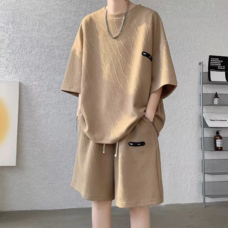 sg-11134201-822zp-mia2dfyxzi83ef-1.webp Short Sleeve Tshirt Set Men fashion Korean style casual summer loose two piece sets