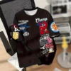 Shirt Trendy Round Neck Suit Mens Shirt Digital Printed Short Sleeved Top